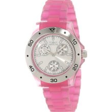 Ladies Invicta 1658 Anatomic Silver Dial Pink Frosted Chronograph Watch