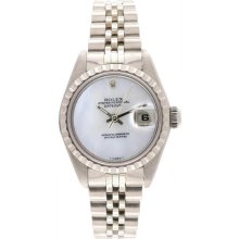 Ladies Rolex Date Watch 69160 Custom Mother-Of-Pearl