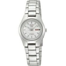 Ladies Seiko 5 Automatic Silver Dial Stainless Steel Watch