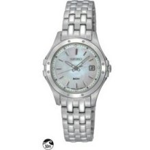 Ladies` Silver Seiko Le Grand Sport Watch W/Mother Of Pearl Dial