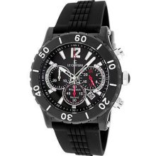 Le Chateau Black Sports Men's Watch With Rubber Band And Black Plating 5440m-blk