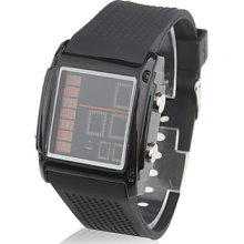 Leather Women's PU Band LED Fashion Wrist Watch with Alarm and Calendar