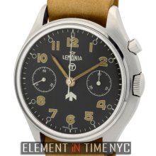 Lemania Military Single Pusher Chronograph Steel 40mm