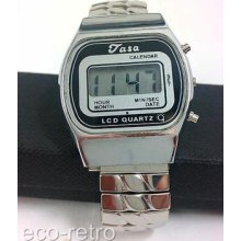 Lovely Vintage 70s Lcd Wrist Watch By Tasa