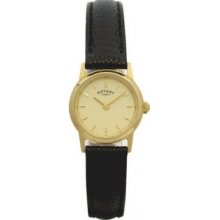 LS11476-03 Rotary Ladies 9Ct Gold Champagne Watch