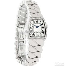 Luxury La Dona Small Ladies 18k White Gold Diamond Swiss Quartz Watc