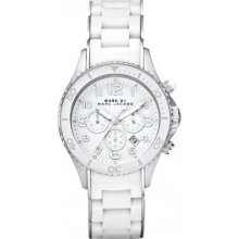 Marc By Marc Jacobs Mbm2545 Ladies Chrono White Tone Watch