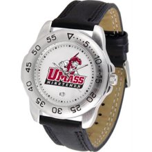 Massachusetts Amherst Minutemen UMass Mens Leather Sports Watch