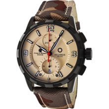 Meccaniche Veloci Watches Men's Automatic Chrono Beige Dial Black IP C