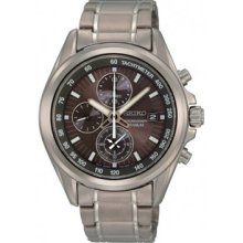 Men Seiko SNDC91 Titanium Quartz Chronograph Tachymeter Link