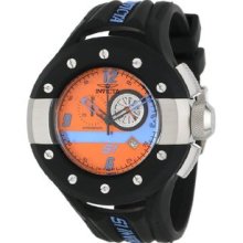 Men's 11130 S1 Chronograph Orange and Blue Dial Black Polyurethane