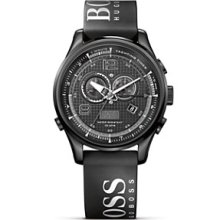 Men's Black Branded Strap Watch