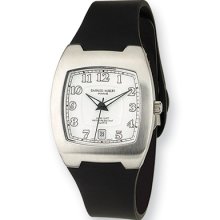 Men's Black Rubber Strap Watch by Charles Hubert