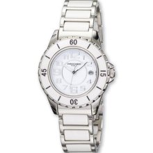 Mens Charles Hubert Stainless Steel and Ceramic White Dial Watch ...