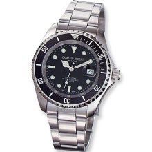 Mens Charles Hubert Stainless Steel Black Dial with Date Watch No. 3661