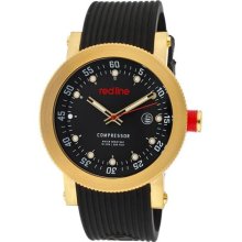 Men's Compressor Black Dial Black Textured Silicone ...