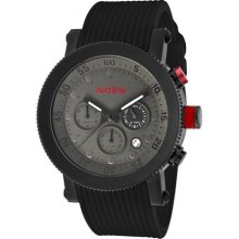 Men's Compressor Chronograph Grey Dial Black IP Case Black Silico ...