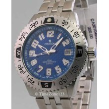 Mens Croton Steel Date Watch CA301049SSBL