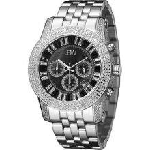 Men's Krypton Diamond Accented Watch in Silver with Black Dial ...