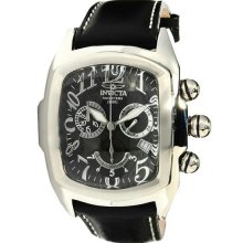 Men's Lupah Stainless Steel Case Black Tone Dial Chronograph Leather S