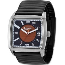 Mens Penguin Lewis Black Ip-plated Stainless Steel Watch