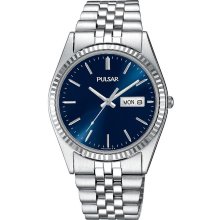 Men's Pulsar Stainless Steel Steel Watch w Blue Dial - PXF277