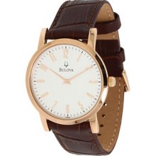 Men's Rose Gold & Leather Dress Watch