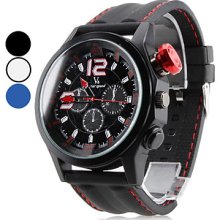 Men's Rubber Analog Quartz Watch Wrist (Assorted Colors)