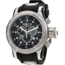 Men's Russian DIver Chronograph Quartz Black Dial Rubber Strap