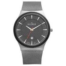 Men's Skagen Titanium Watch with Grey Carbon Fiber Dial (Model: