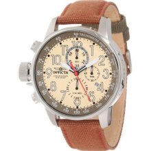 Men's Stainless Steel Case Quartz Specialty Cream Tone Dial Nylon and Leather St