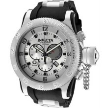 Men's Stainless Steel Russian DIver Chronograph Quartz Silver Dial Rub