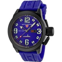 Men's Submersible Violet Blue Dial Black IP Case Violet Blue Sili ...