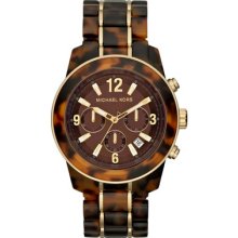 Michael Kors Mid-Size Tortoise Acetate Chronograph Watch