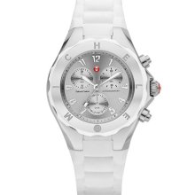 MICHELE 'Tahitian Jelly Bean' 40mm Watch Silver/ White