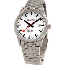 Mondaine Sport I Men's Stainless Watch - Stainless Bracelet - White Dial - A667.30308.16SBM