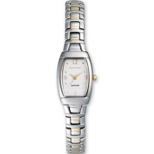 Mountroyal Ladies Two-Tone White 17X25Mm Rectangle Dial Watch XWA3386