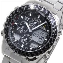 National Geographic Black Dial Sierra Stainless Steel