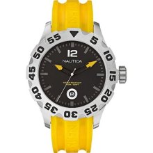 Nautica Men's BFD 100 Date N14604G Yellow Resin Quartz Watch with ...