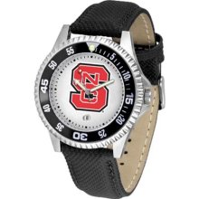 NC State Wolfpack NCSU Mens Leather Wrist Watch