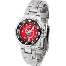 NCSU Wolfpack Women's Stainless Steel Dress Watch