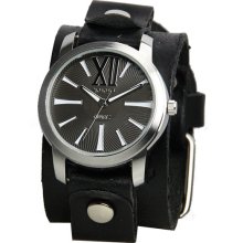 Nemesis Women's Roman Black Leather Band Watch (Leather)