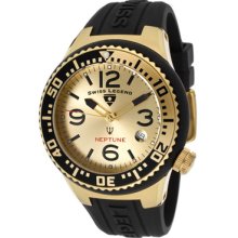 Neptune (44 mm) Gold Dial Black Silicone ...