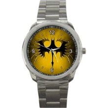 New batman logo yellow black avc by sport metal watch