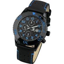 New Infantry 6 Hands Date Military Time Carbon Fibre Cool Blue Quartz