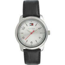 New, Unworn Tommy Hilfiger Unisex Stainless Steel Leather Strap Watch 1790279