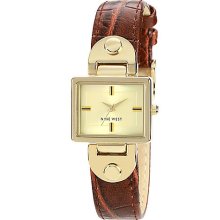 Nine West Brown Rectangular Analog Watch