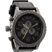 Nixon 51-30 Chrono Leather (All Gunmetal/Black)