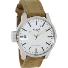 Nixon Men's A1271261-00 Brown Cloth Swiss Quartz Watch with Silver Dial