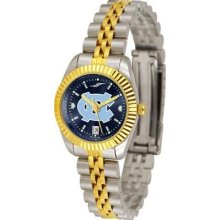 North Carolina Tarheels UNC Ladies Gold Dress Watch